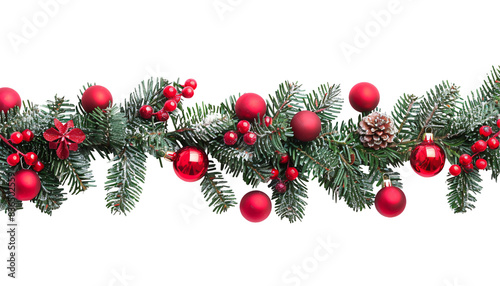 Christmas garland die cut PNG style isolated on white and transparent background