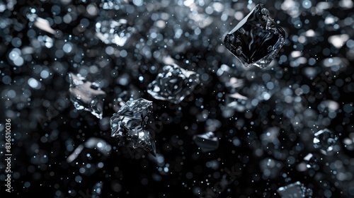 Ice shards exploding in a dark background AIG535