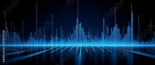 Abstract blue graph design for stable diffusion