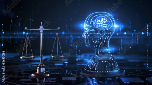 Business Ethics Concept. AI ethics or AI Law concept. 