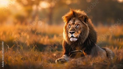 A majestic lion with copy space 