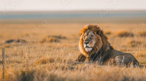 A majestic lion with copy space