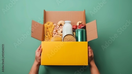 Donation Box with Food Supplies