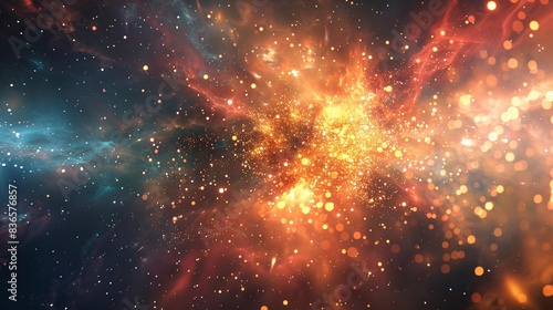 An illustration of cosmic dust and sparkles creating a celestial effect