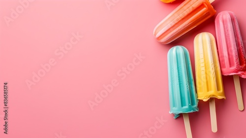 Carnival Atmosphere Created by Ice Cream Sticks on Coral Pink Background