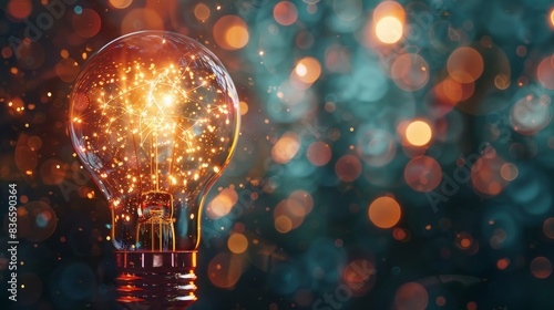 Brilliant Burst Vibrant Light Bulb Bokeh Sparking Bright Ideas