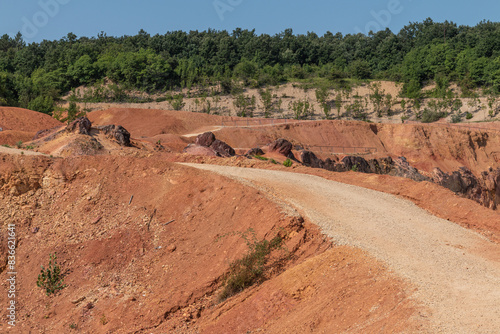 The road on the red bauxite ground.