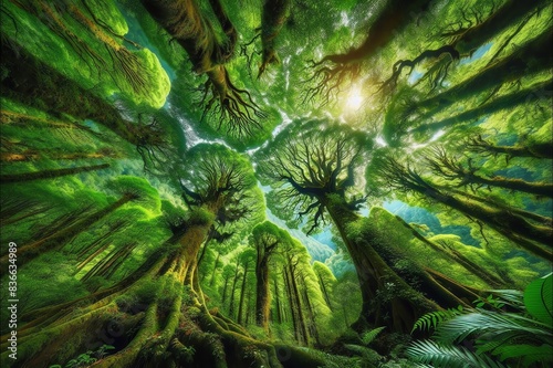 An image of a Himalayan forest canopy