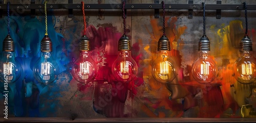 Solid backgrounds complement the bulb's color, creating a captivating display.