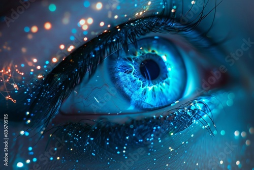 High quality blue eye vision future banner for promoting vision health and eye care