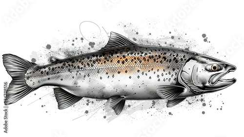 Salmon meat vector graphics simple lines black and white color pure white background --ar 16:9 --style raw --stylize 750 Job ID: e1b53bf5-8ffb-4f8a-b552-c3a10597a5c8