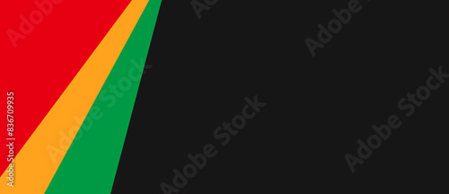 Green yellow yellow abstract Juneteenth concept colorful bolivia flag ghana colors guinean symbol black background banner with blank space