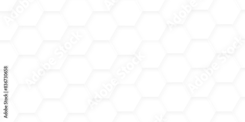 Abstract vector 3d creative honeycomb hexagonal wall hexagon polygonal pattern background. seamless bright white minimal abstract honeycomb background. 