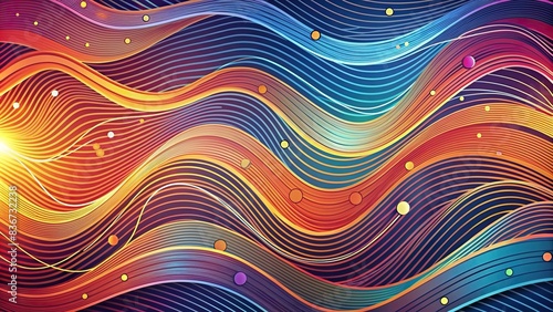 Abstract, wavy line curve linear wave free form contour doodle scribble style background