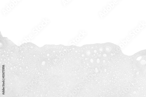 Soap foam or shampoo Soap foam texture or shampoo surface with bubble isolated with clipping path on background.