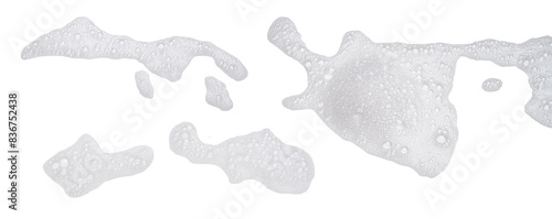 Soap foam or shampoo Soap foam texture or shampoo surface with bubble isolated with clipping path on background.