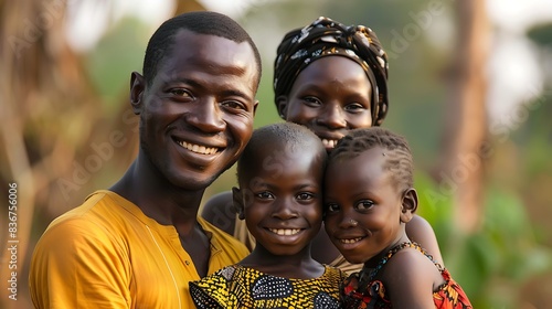 Central African family. Central African Republic. Families of the World. A happy African family smiling together outdoors at sunset . #fotw