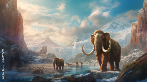 Mammoth in the ice age
