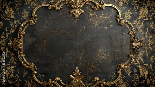 Antique, baroque, golden frame, copy space