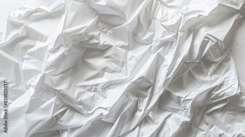 Abstract Wrinkled White Paper Texture for Background or Design Elements