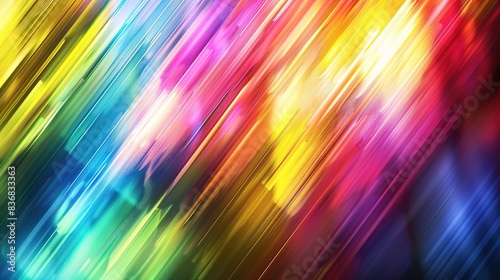 Dynamic motion blur background with streaks of light in a variety of colors. 