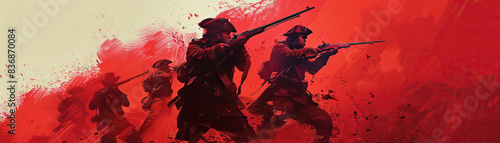 Revolutionary War (Red): Signifies armed conflict and military action as a means of achieving revolutionary goals