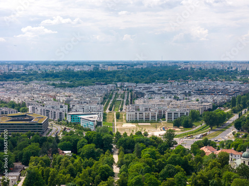 Warszawa, panorama miasta, krajobraz miasta, Wilanów