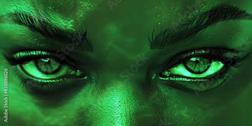 Contempt (Dark Green): A raised eyebrow or slight sneer, indicating disdain or scorn