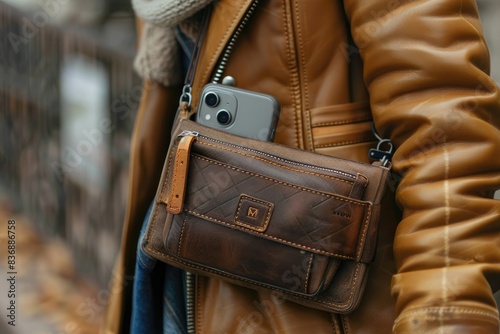 A lifestyle shot of a person carrying a stylish power bank in their handbag, alongside other daily essentials, illustrating its portability and convenience for on-the-go charging.
