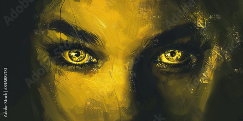 Envy (Dark Yellow): A sideways glance or narrowed eyes, symbolizing jealousy
