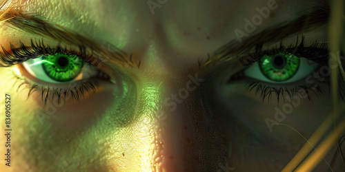 Contempt (Green): A raised eyebrow or slight sneer, indicating disdain or scorn