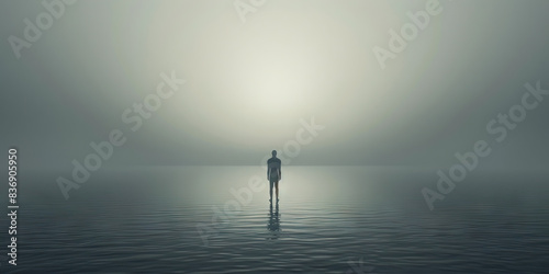 Loneliness (Gray): A single figure or silhouette standing alone, symbolizing isolation