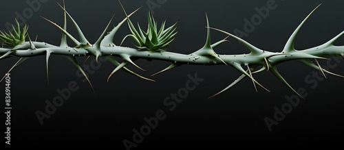 Agave thorns and main branches on an isolated background for copy space image.