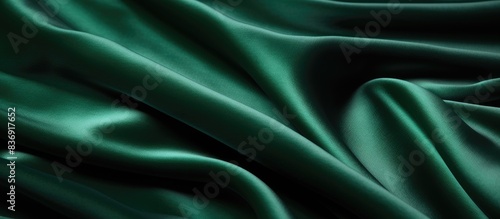 green velvet fabric texture used as background. Empty green fabric background of soft and smooth textile material. There is space for text.