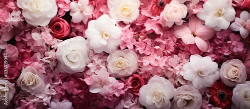 Background filled with jasmine and carnations, ideal for copy space image.