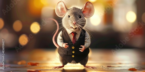 a image of a mouse dressed in a suit and tie