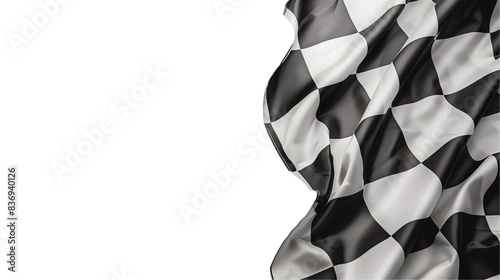 Checkered Flag Waving on Transparent Background