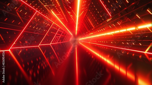 An abstract red neon light arrow speed background, featuring a futuristic glow tech gamer graphic suitable for banners. This design incorporates fast-moving cyber casino elements with yellow LED 