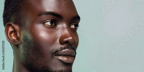 Handsome Kenyan Man s Face in Decorative Skincare Advertising