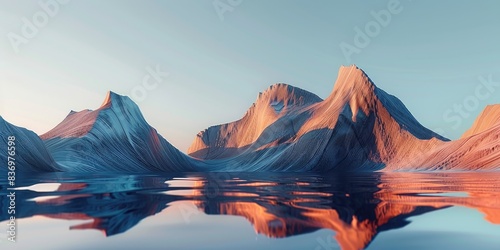 Surreal Mountain Landscape Reflection