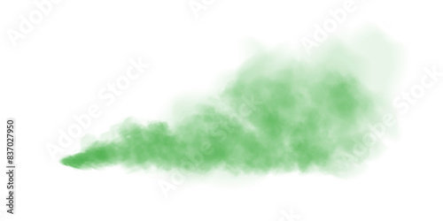 Green fog in slow motion. Realistic atmospheric green smoke. Green fume slowly floating rises up. PNG. 