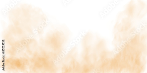Yellow fog in slow motion. Realistic atmospheric yellow smoke. Yellow fume slowly floating rises up. PNG. 