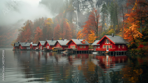 Boathouses on the lake