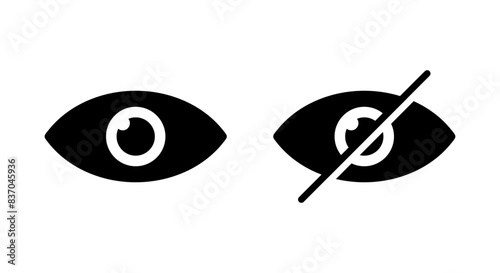 Eye and sensitive content icon. Social media violence post concept. Visible and invisible sign symbol