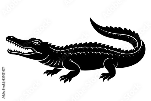 crocodile silhouette vector illustration