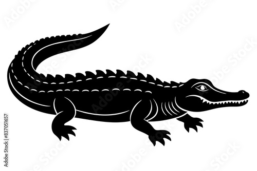 crocodile silhouette vector illustration
