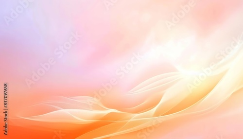 Abstract background with light waves and color transitions, floral motif, beautiful sunny color