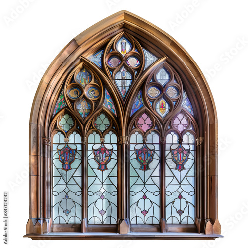 Gothic-style window with pointed arches