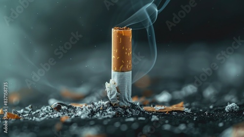 broken cigarette .copy space. world no tobacco day. no smoking. space for text