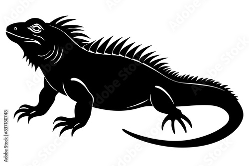 iguana silhouette vector illustration 